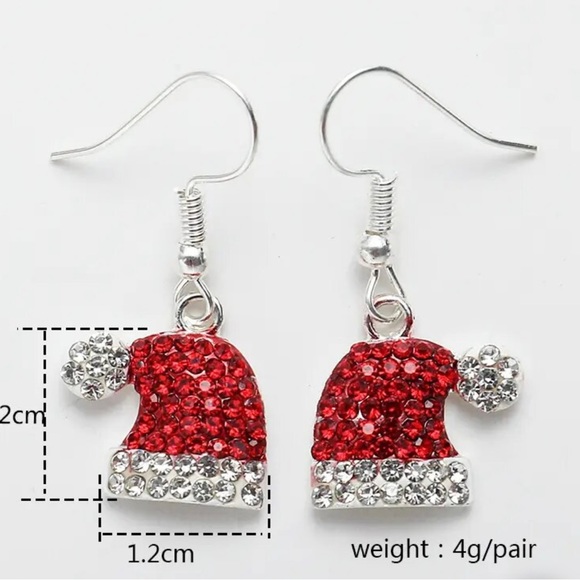 Santa Hat Earrings NWT - Picture 3 of 6